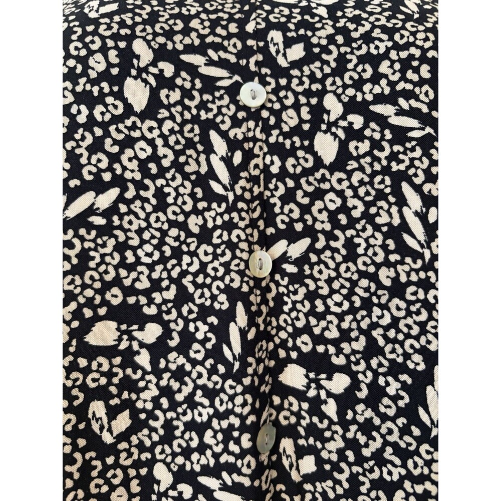 Nine West XL Black White Floral Fit & Flare Midi Dress Sleeveless V-Neck Boho - Picture 6 of 11